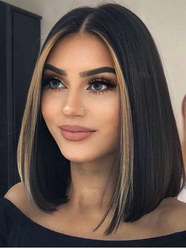 Chinalacewig Silk Bob Block Wig With Optional HD Frontal Lace  Replaceable Tops Renew Wig With Less Cost BR02