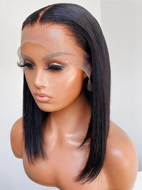 Chinalacewig Silky Straight Bob Glueless 13x6 Undetectable HD Lace Front Wigs NCF61