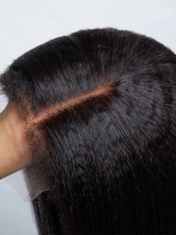 Chinalacewig Type 4C Edges Curly Baby Hairline Undetectable 5x5 HD Lace Front Wig Kinky Straight NEW007