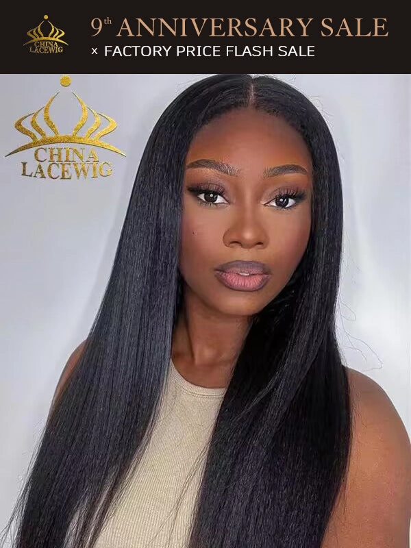 Chinalacewig Type 4C Edges Natural Hairline Undetectable Kinky Straight  CS01