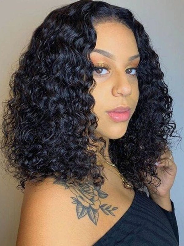 Chinalacewig Water Wave Invisible HD Lace Full Bottom 100% Human Hair Wig With Bleached Knots