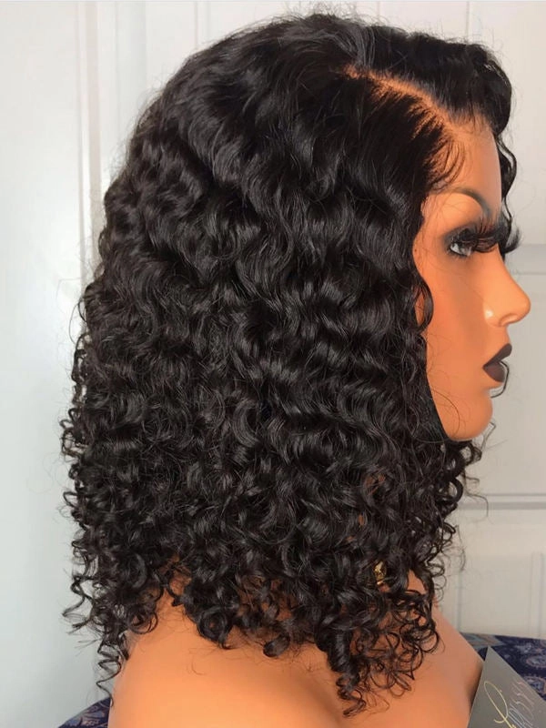 Chinalacewig Water Wave Invisible HD Lace Full Bottom 100% Human Hair Wig With Bleached Knots