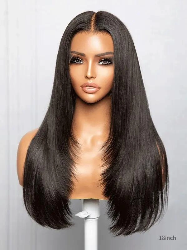 Chinalacewig Wear Go Pre Cut HD Lace 5*5 Closure Layer Wig Quick & Easy Glueless Wig With Breathable Cap Air Wig CS010