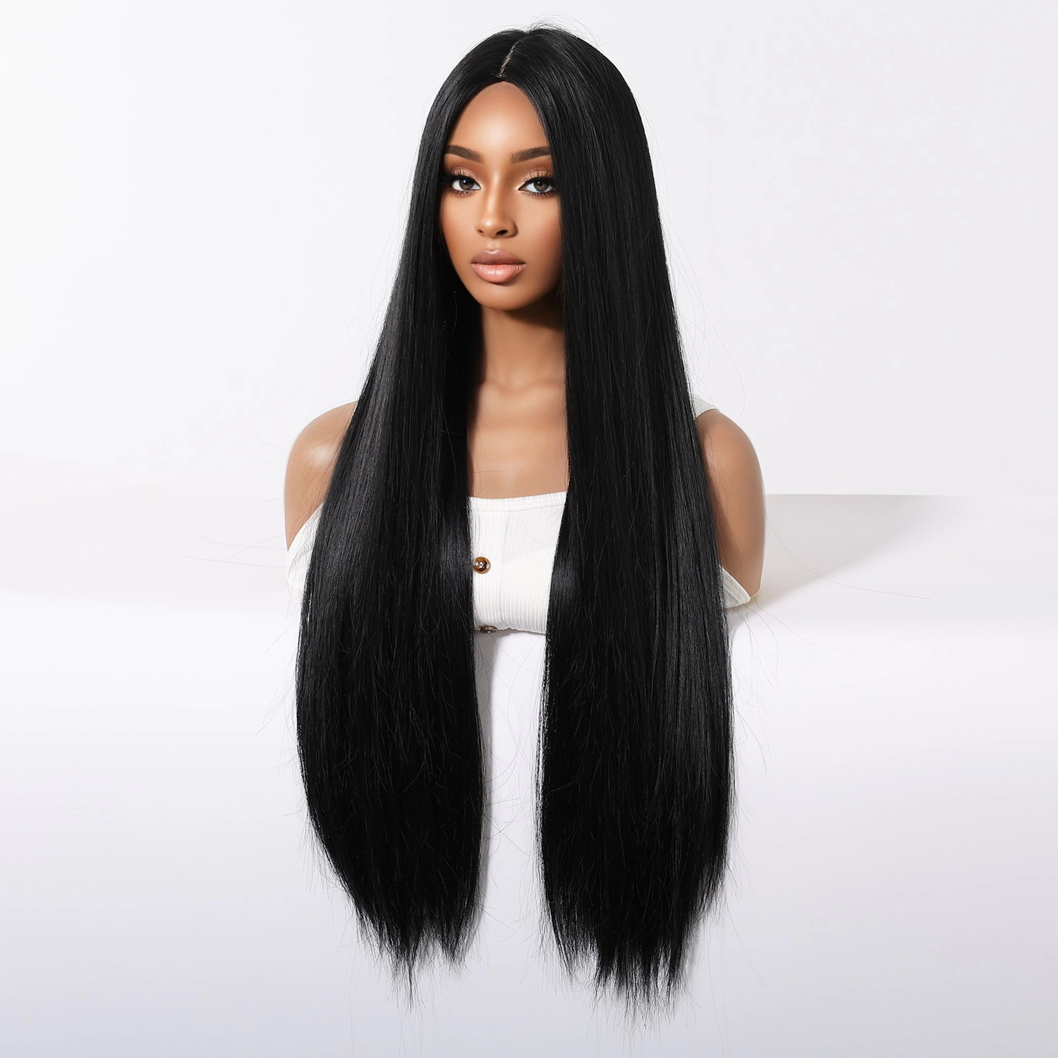 Classic Jet Black Sleek Straight Wig - MARKETPLACE