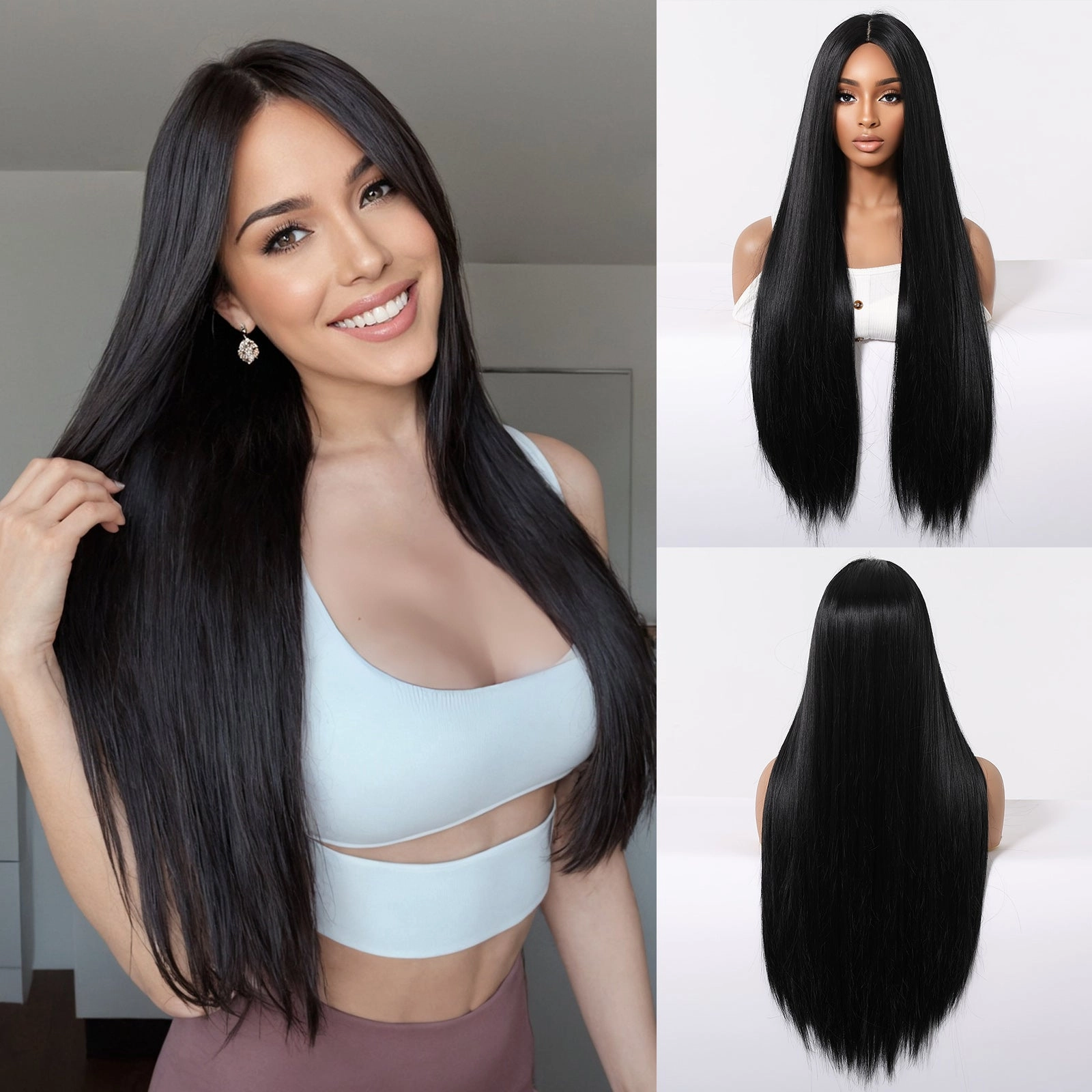 Classic Jet Black Sleek Straight Wig - MARKETPLACE