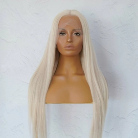 CLEO Platinum White Blonde Human Hair Full Lace Wig