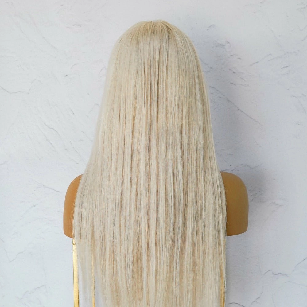 CLEO Platinum White Blonde Human Hair Full Lace Wig