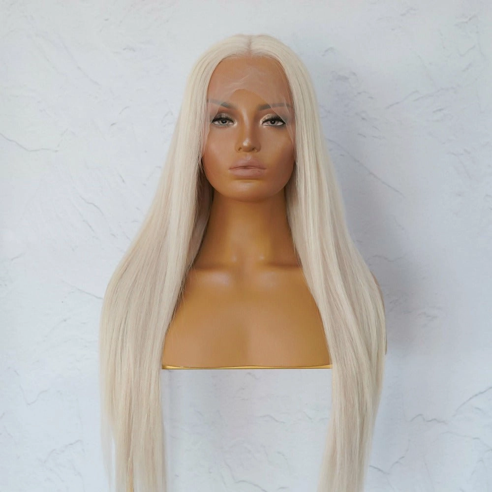 CLEO Platinum White Blonde Human Hair Lace Front Wig