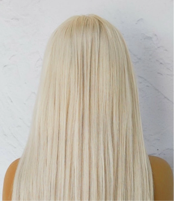 CLEO Platinum White Blonde Human Hair Medical Cap Wig 16 ** READY TO SHIP **