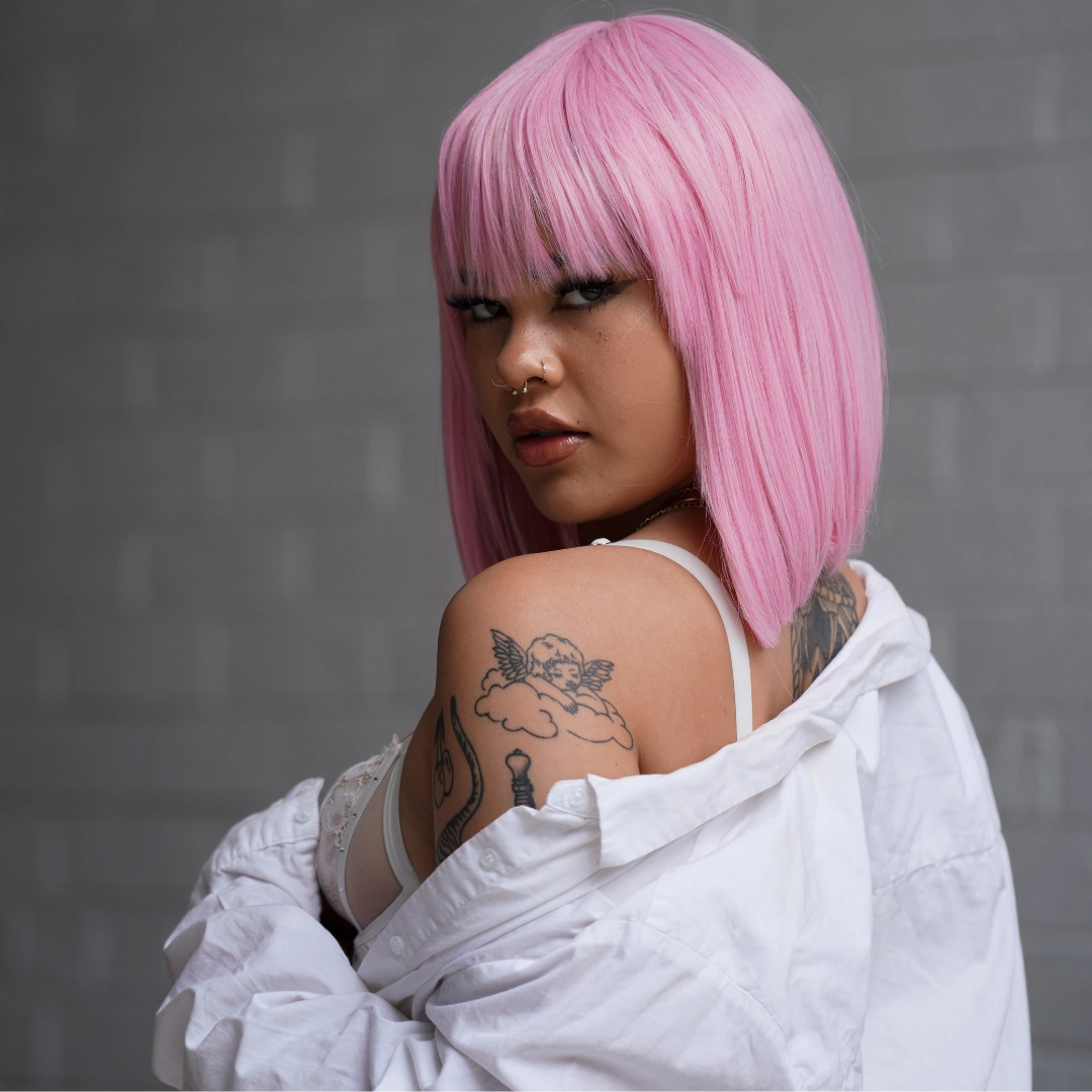 COURTNEY Pink Fringe Wig