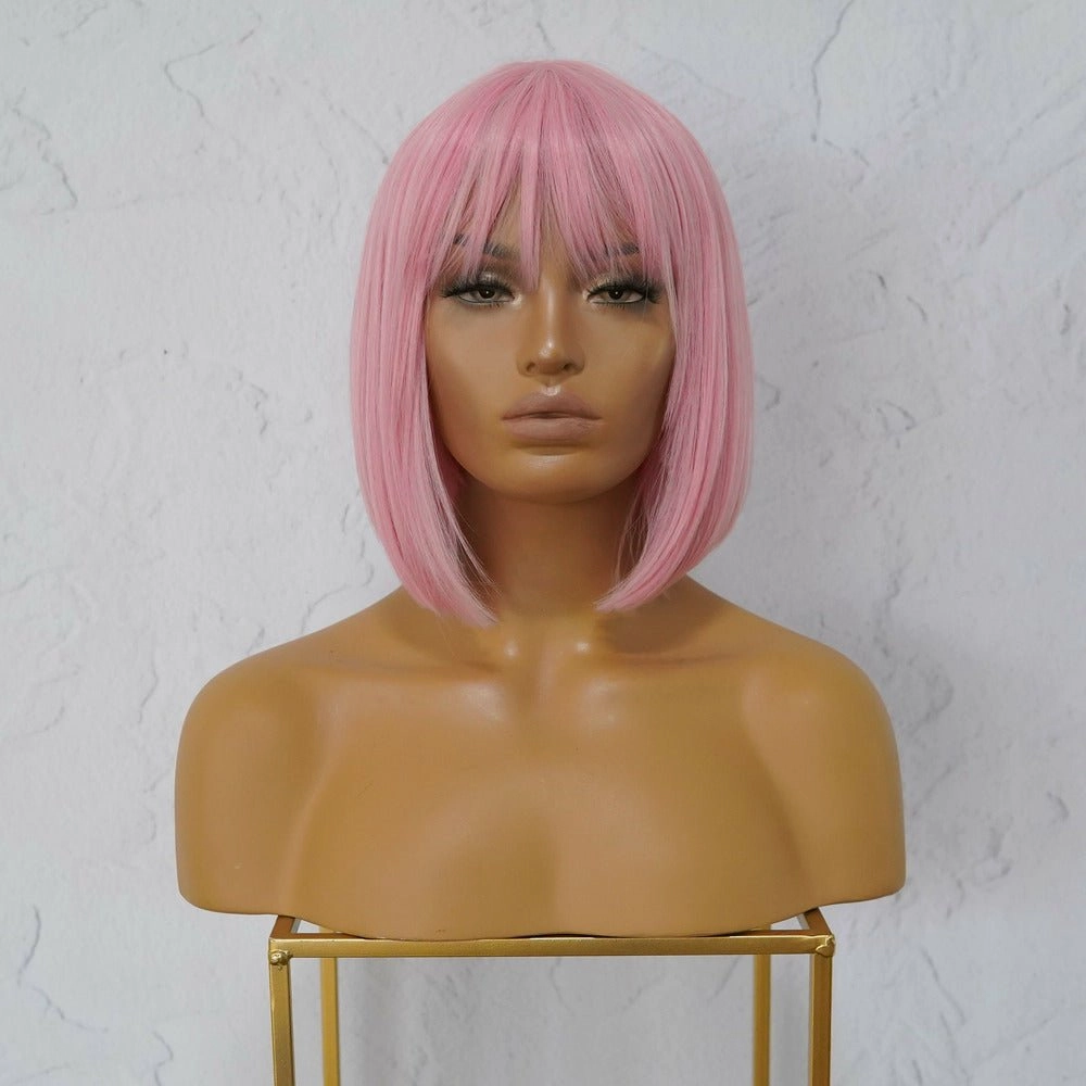 COURTNEY Pink Fringe Wig