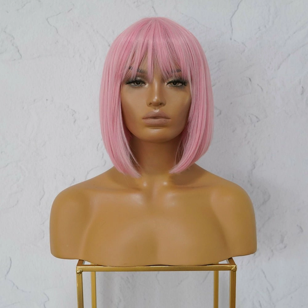 COURTNEY Pink Fringe Wig