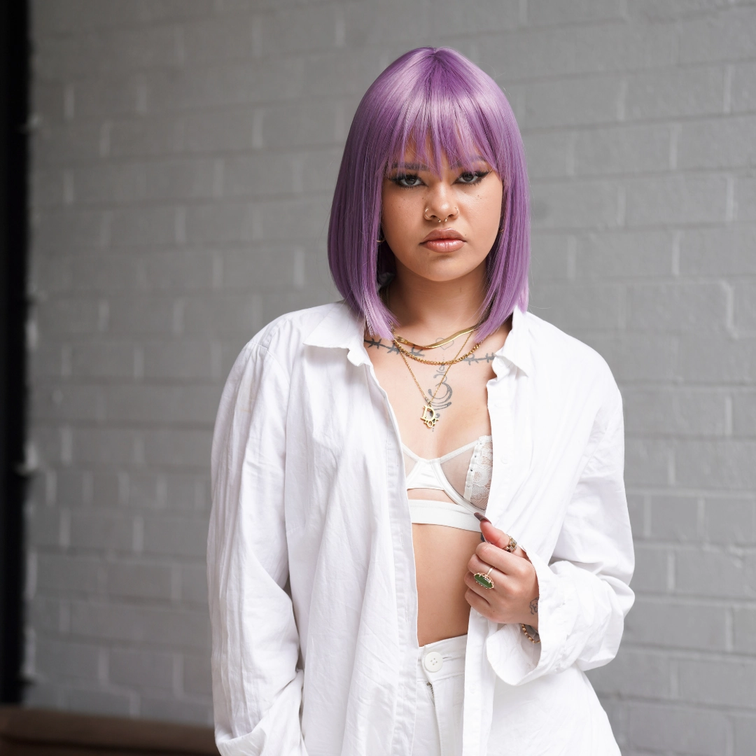 COURTNEY Purple Fringe Wig
