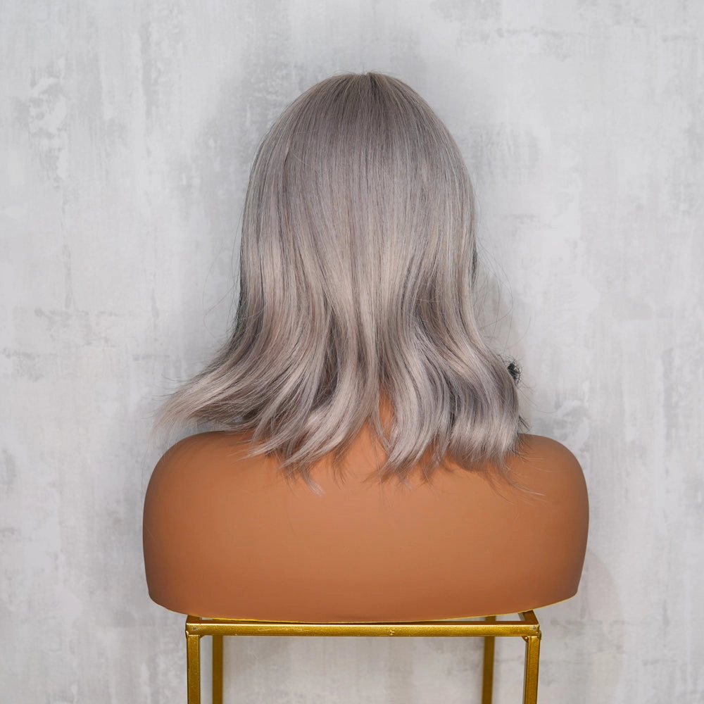 CRUELA Half Grey Black Bob Fringe Wig