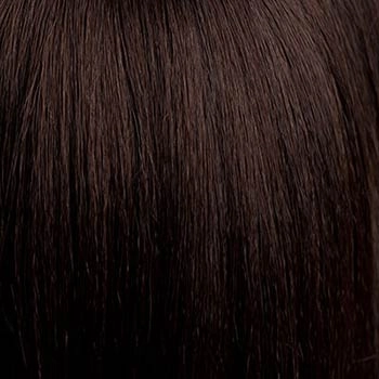 Dark brown pinup style wig, finger waved with short fringe, 1950s style: Becca