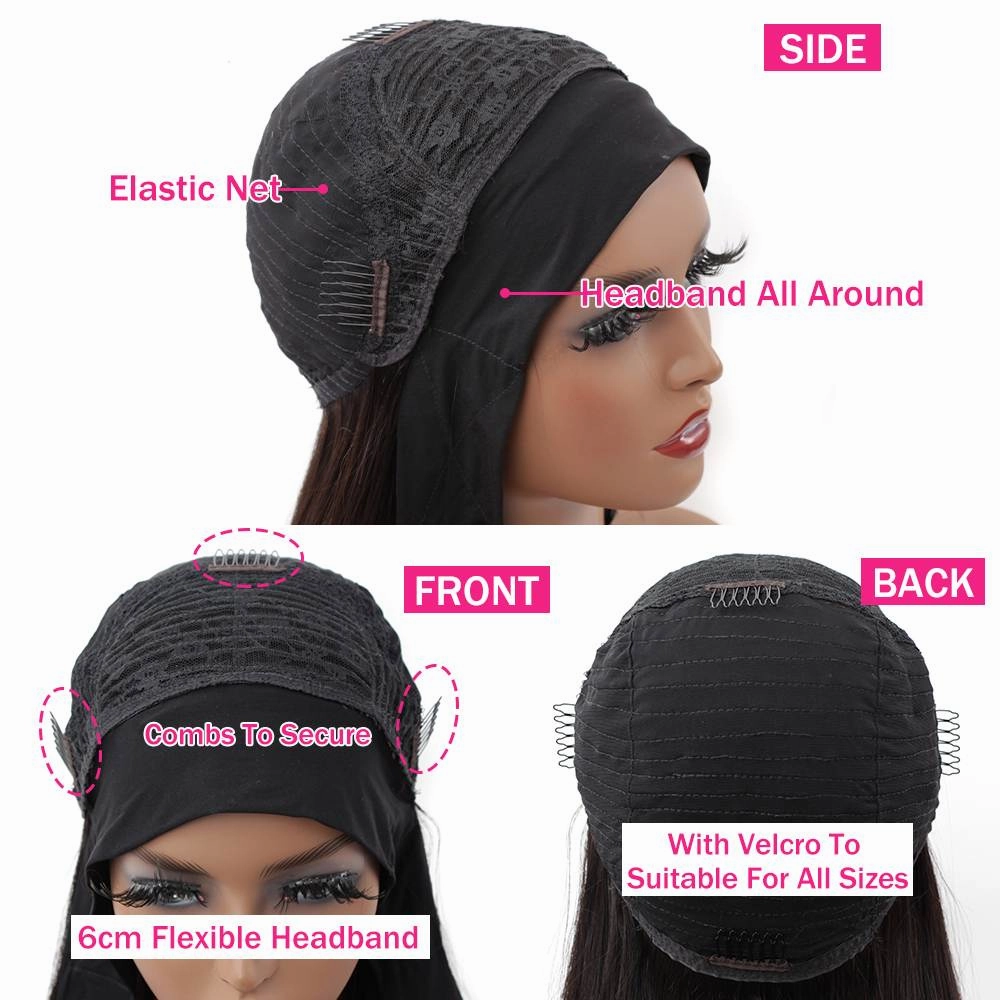 Deep Wave Headband Wig 150% Density For Black Women Convenient And Zero Skill Needed-Geeta Hair