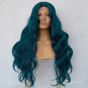 DELILAH Teal Blue 30" Lace Front Wig