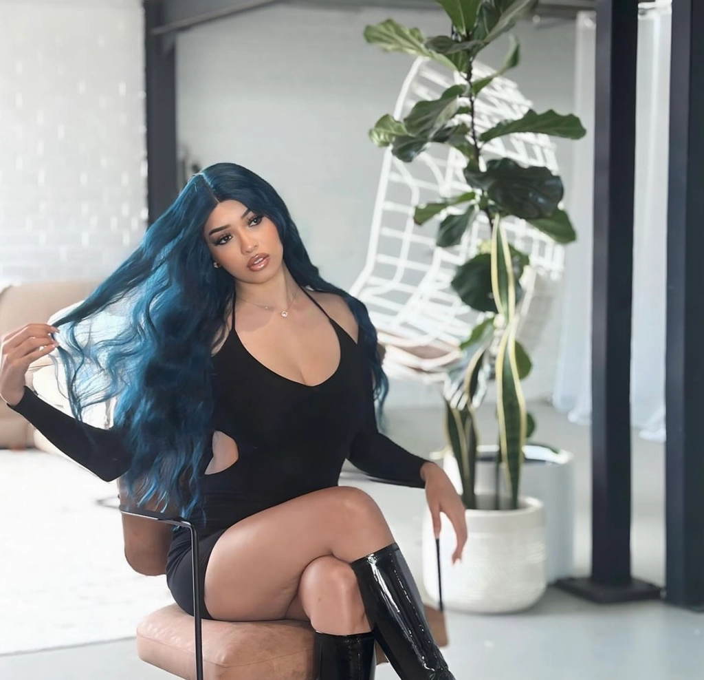 DELILAH Teal Blue 30" Lace Front Wig