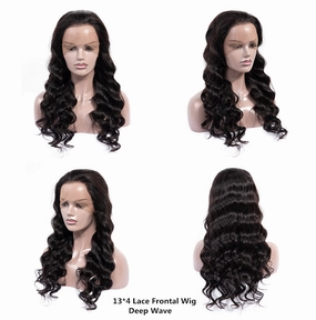 Dressmaker Brazilian Swiss 13x4 Lace Frontel Wig Natural Colour  - Deep Wave