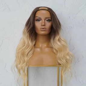 ELENA Ombre Blonde Human Hair U Part Wig