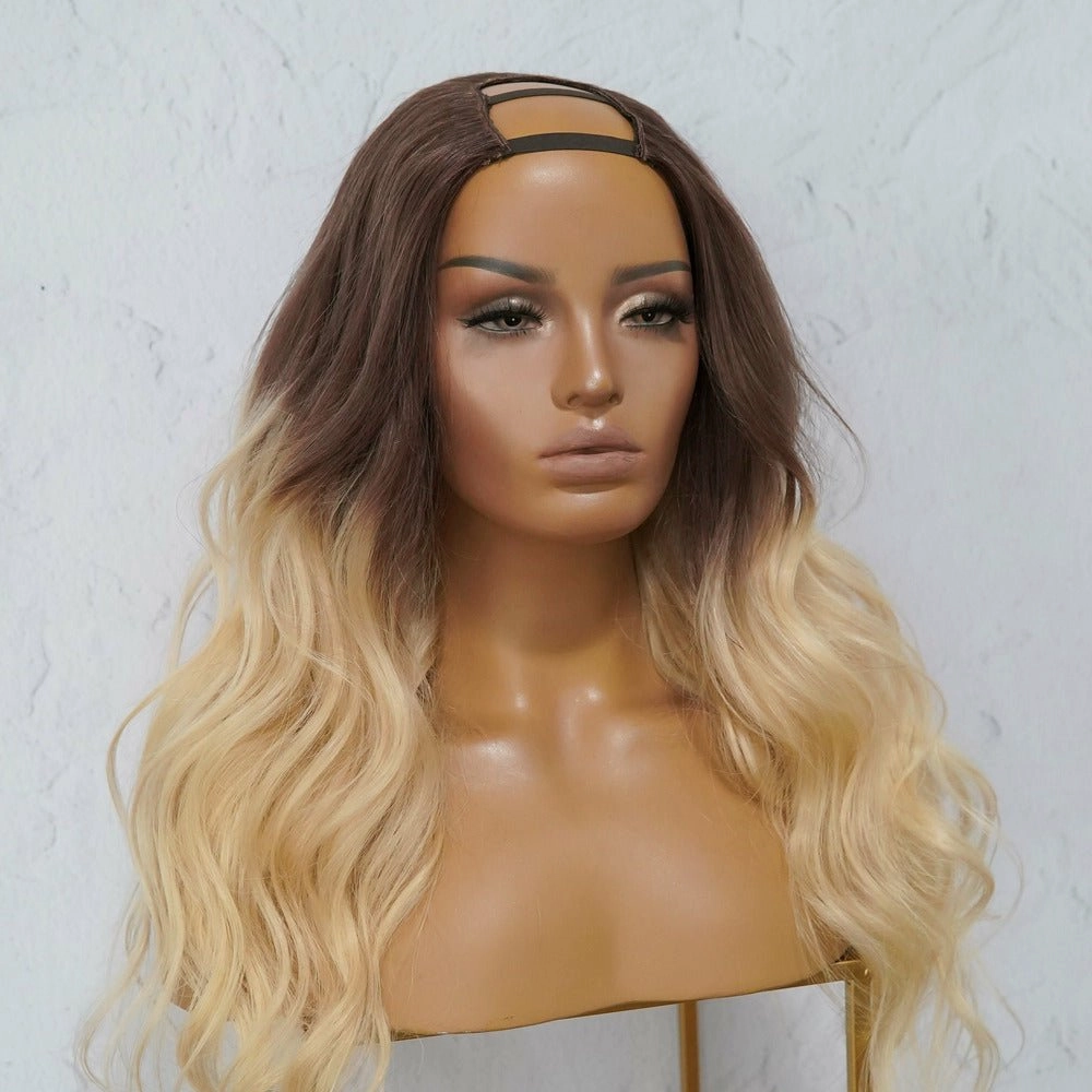 ELENA Ombre Blonde Human Hair U Part Wig