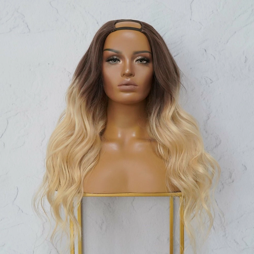 ELENA Ombre Blonde Human Hair U Part Wig