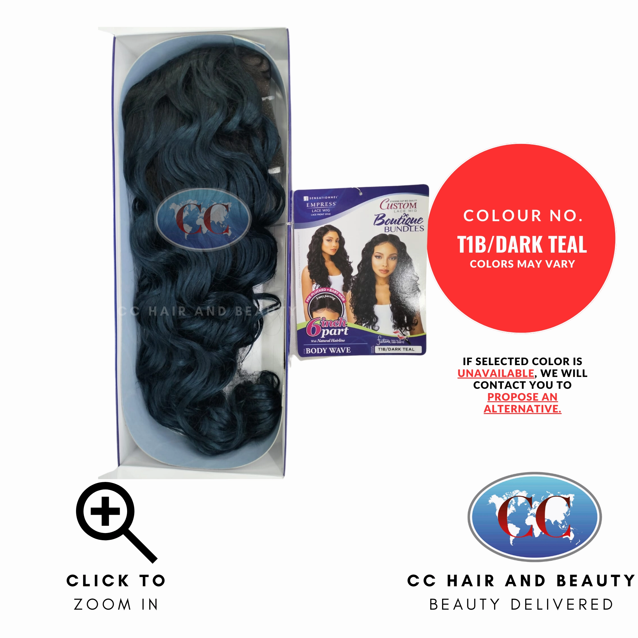 Empress Custom 6" Part Synthetic Lace Front Wig - Body Wave