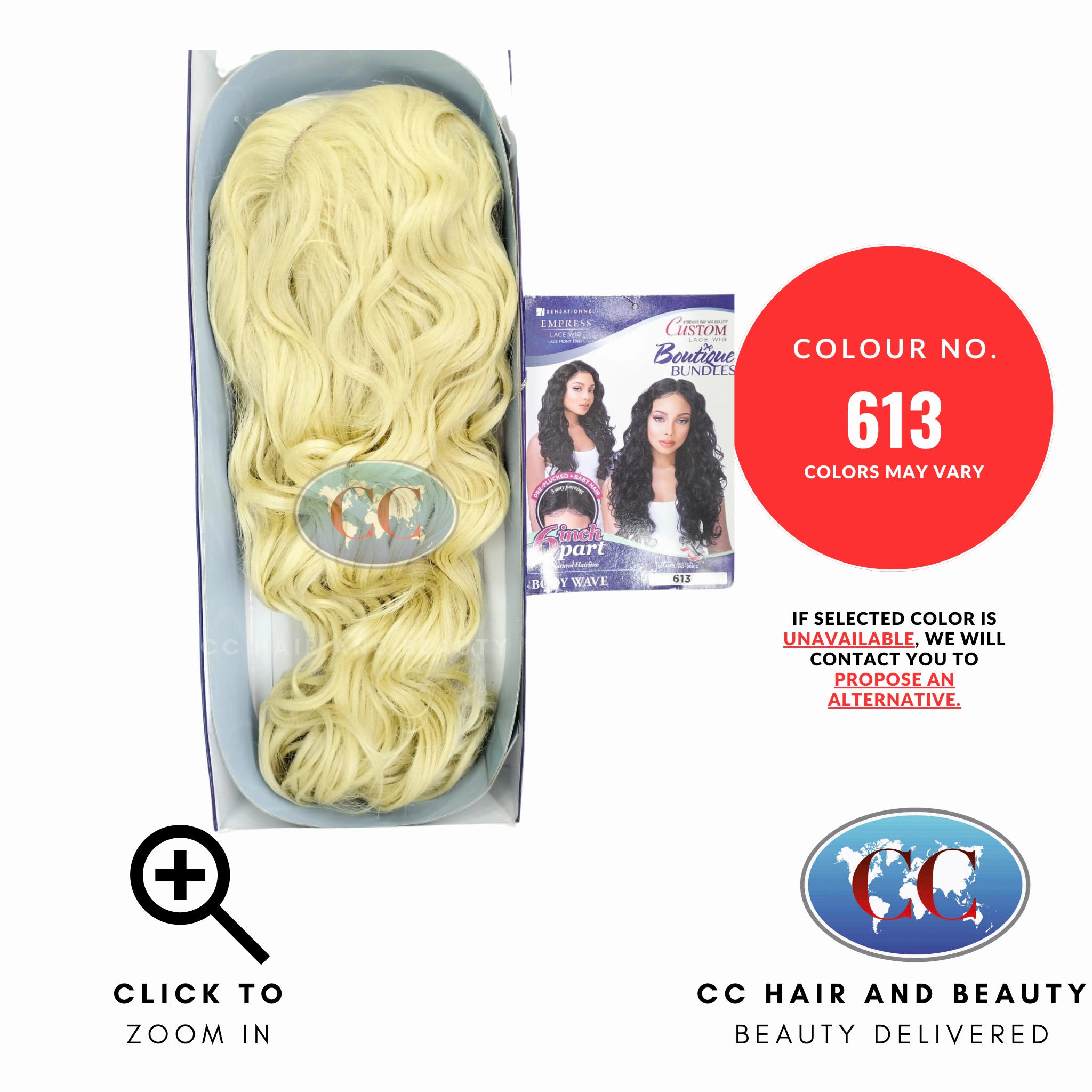 Empress Custom 6" Part Synthetic Lace Front Wig - Body Wave