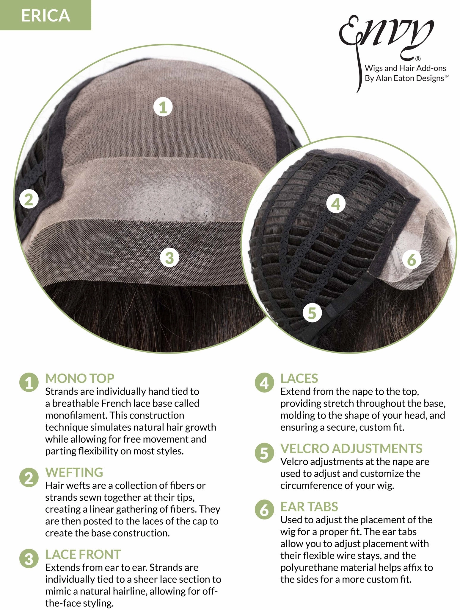 Erica Wig by Envy | Human Hair/Heat Friendly Synthetic Blend Hair | Average Cap