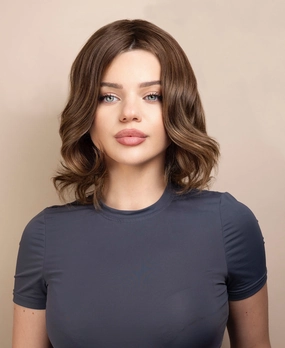 european virgin hair wig - 10" dark blonde.
