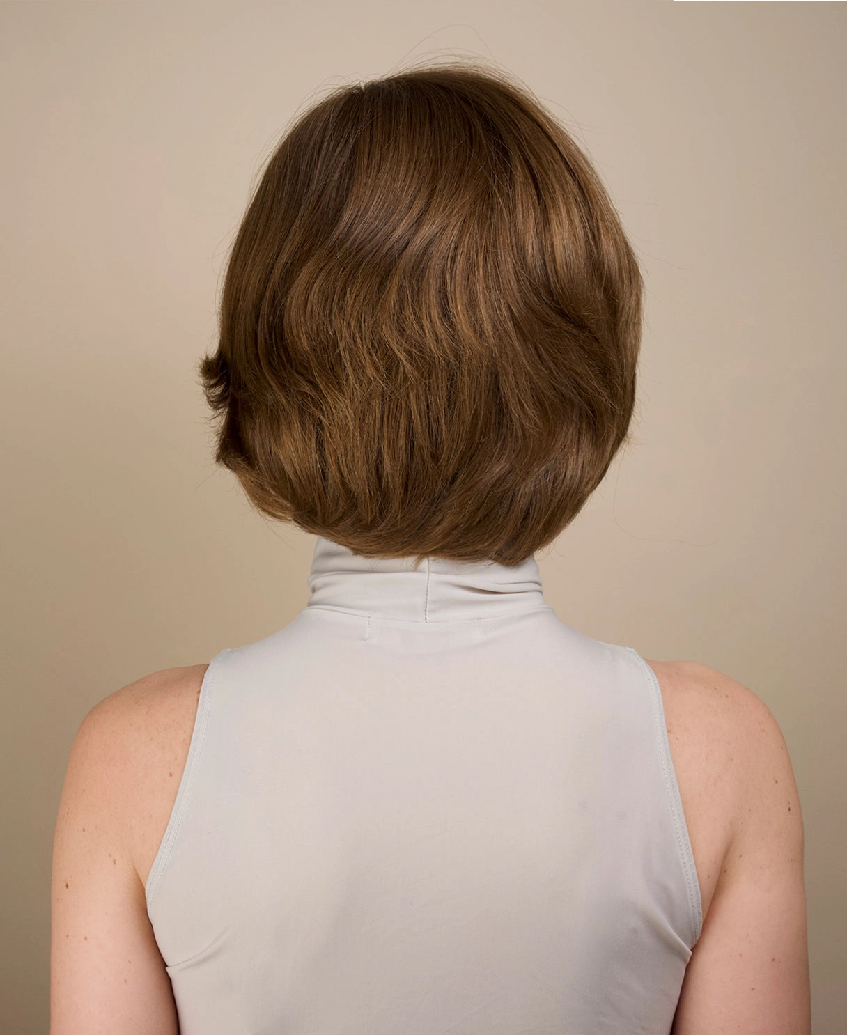 european virgin hair wig - 6" light brown.