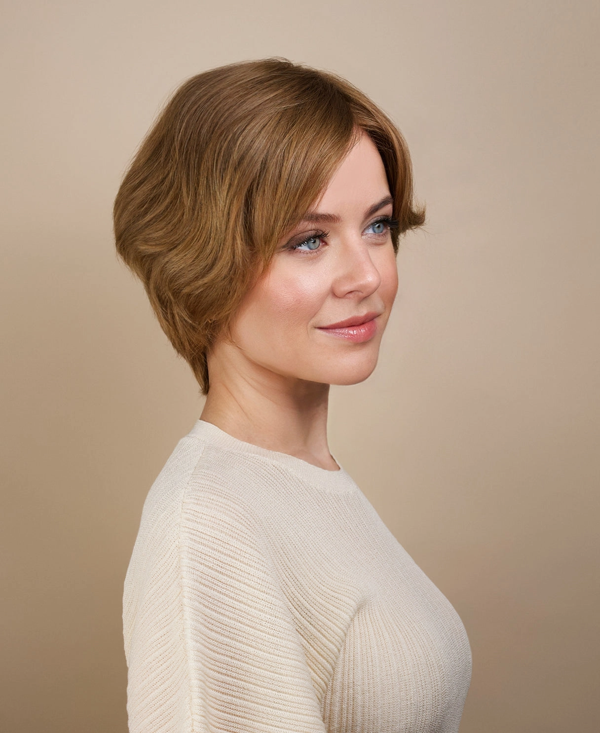 european virgin hair wig - 6" warm blonde.