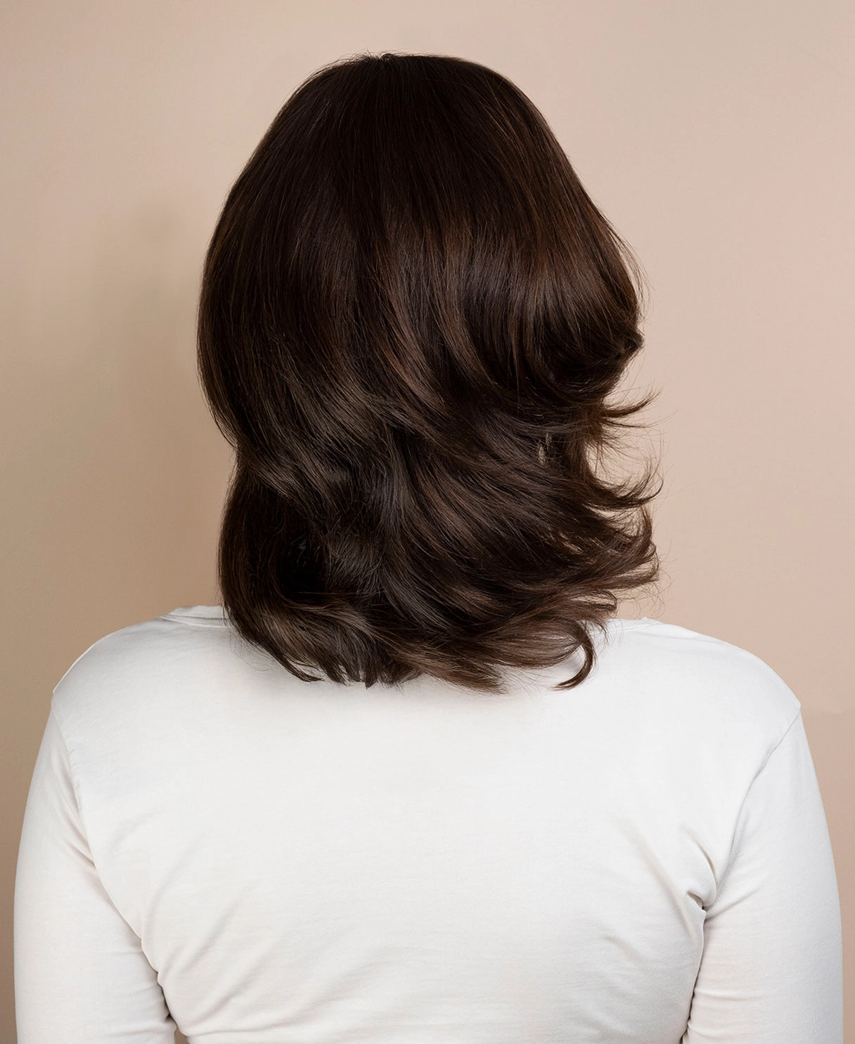 european virgin hair wig - 8" medium brown.