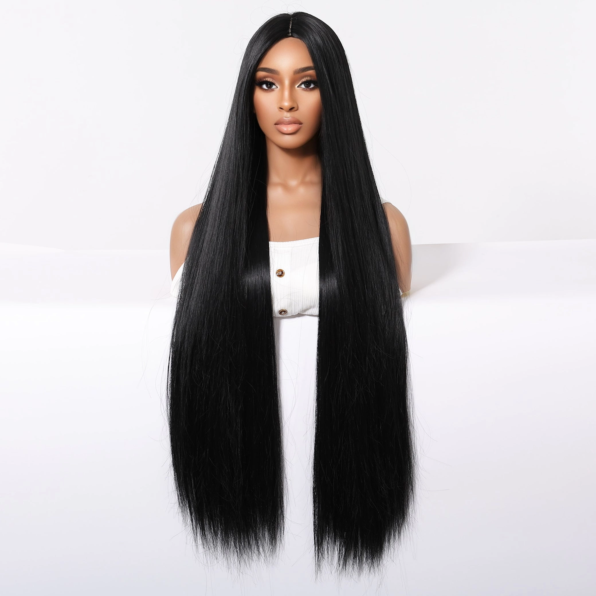 Extra Long Sleek Black Wig - MARKETPLACE