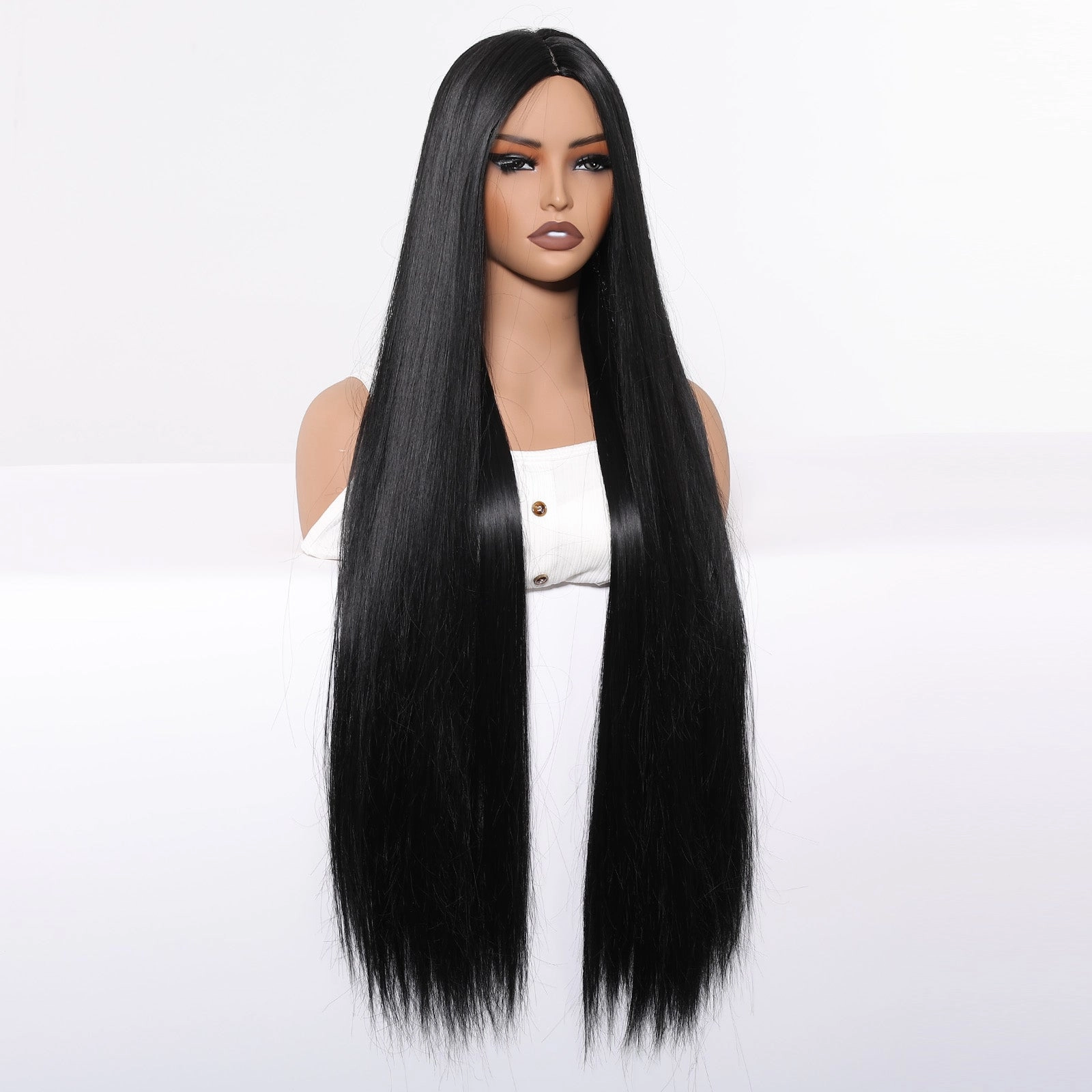 Extra Long Sleek Black Wig - MARKETPLACE