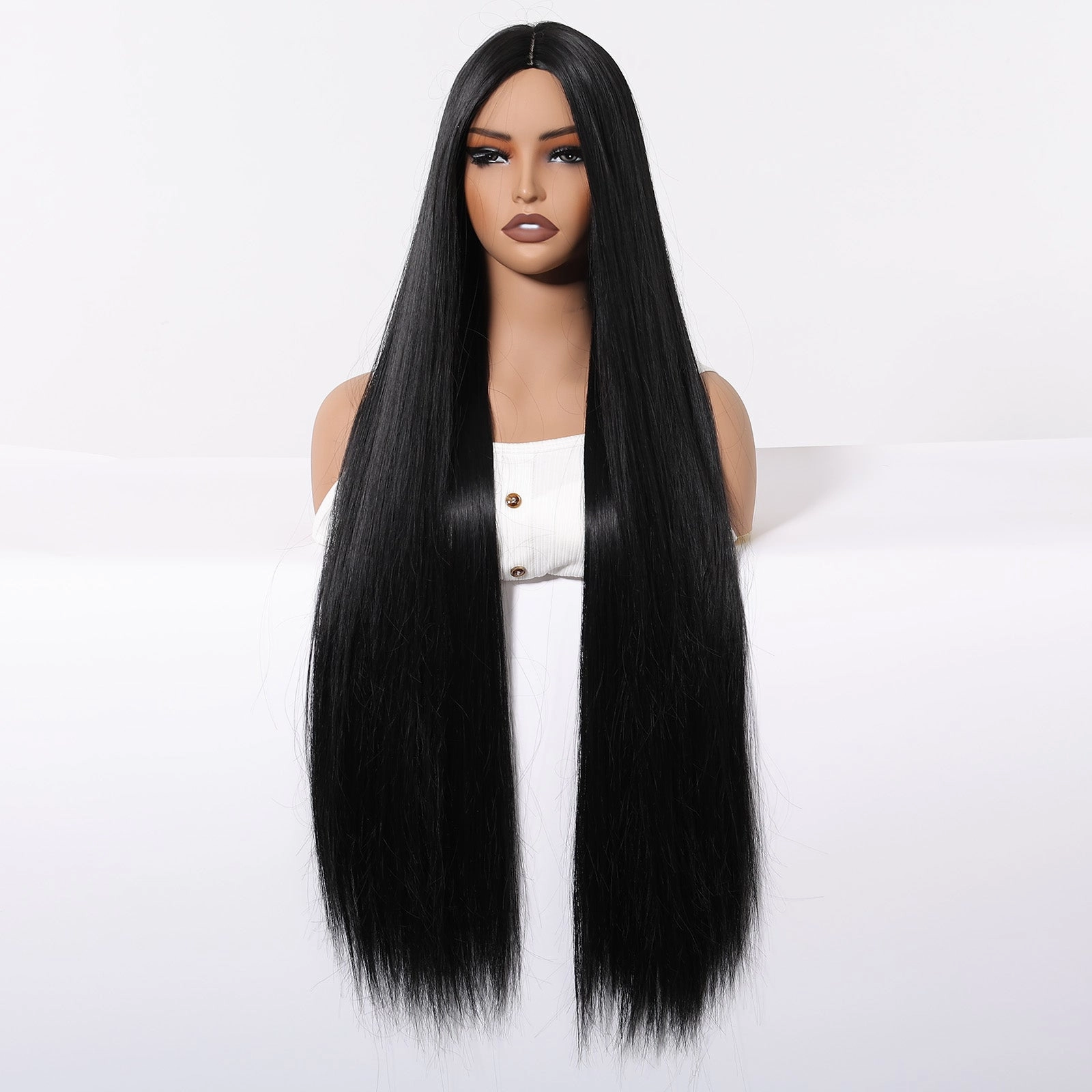 Extra Long Sleek Black Wig - MARKETPLACE