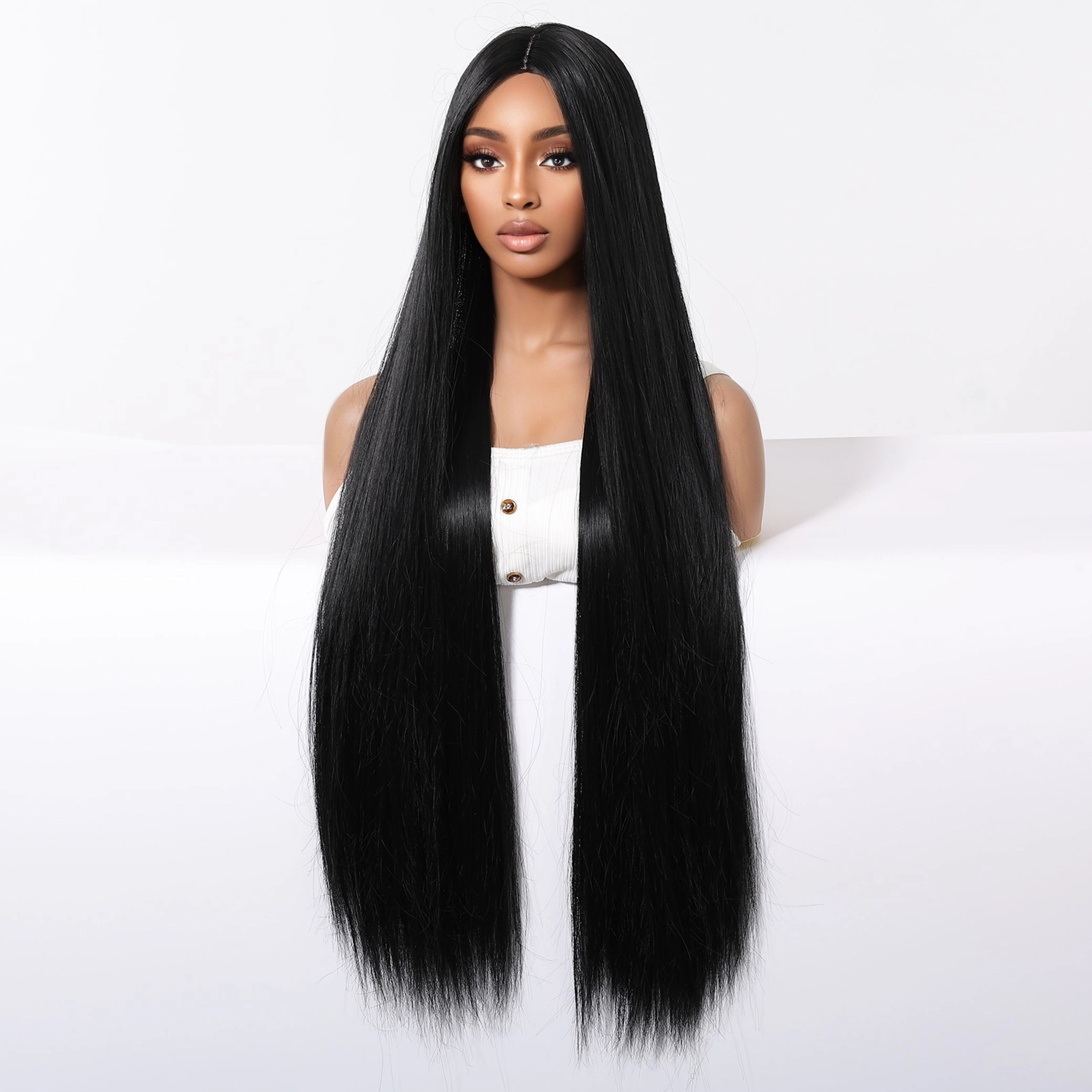 Extra Long Sleek Black Wig - MARKETPLACE