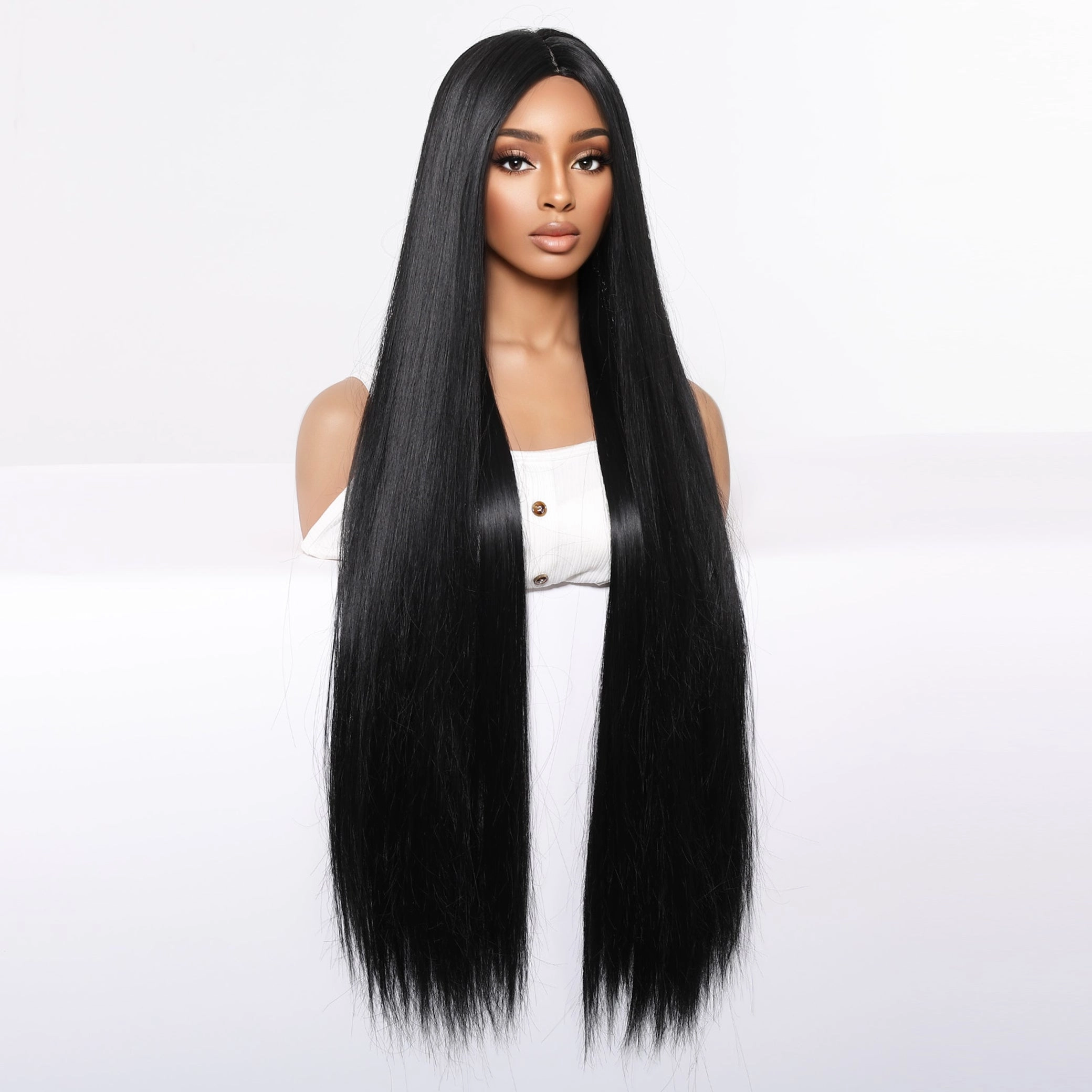 Extra Long Sleek Black Wig - MARKETPLACE