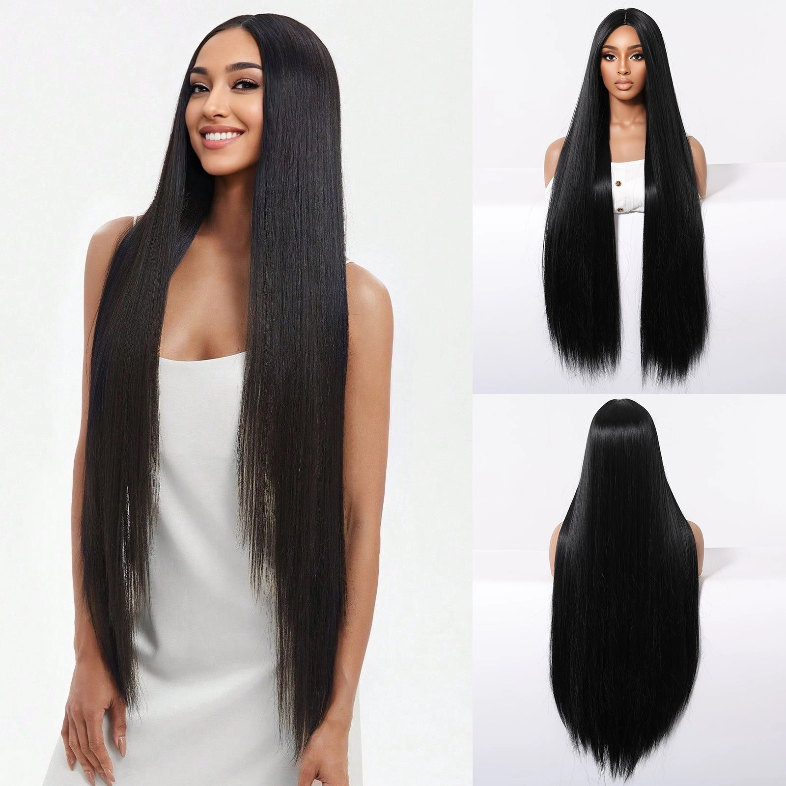 Extra Long Sleek Black Wig - MARKETPLACE