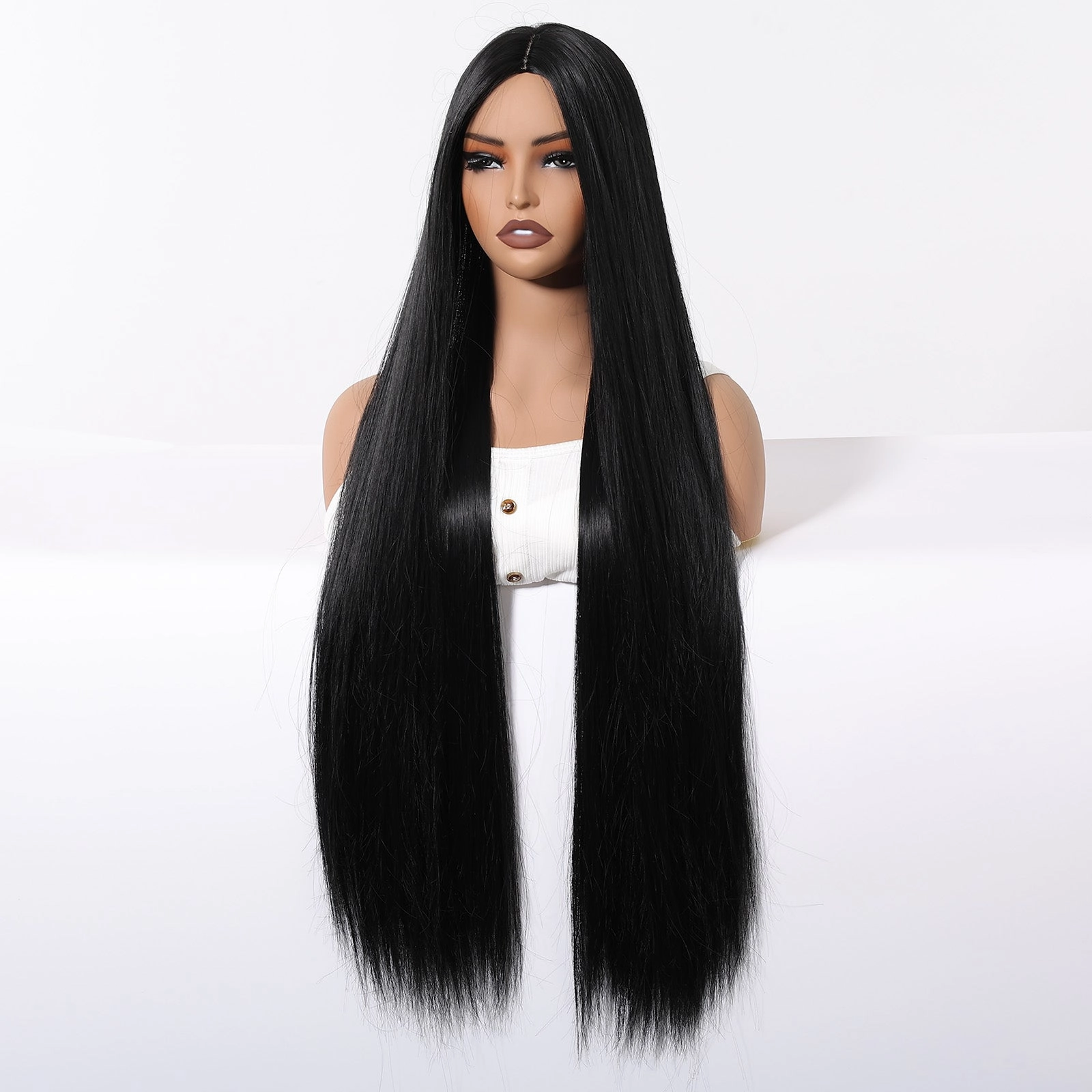 Extra Long Sleek Black Wig - MARKETPLACE