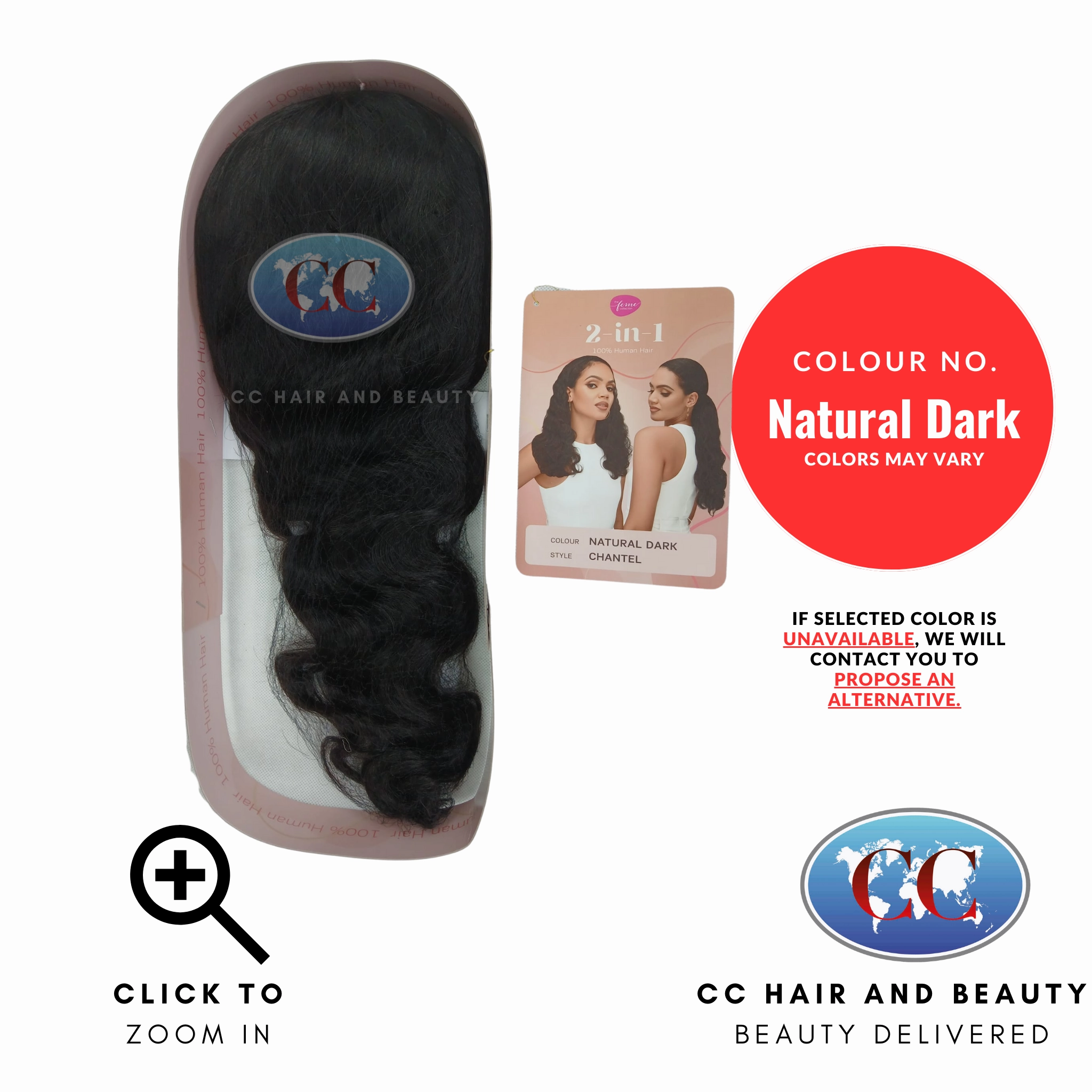 Feme 2-in-1 Human Hair Half Wig & Ponytail - Chantel