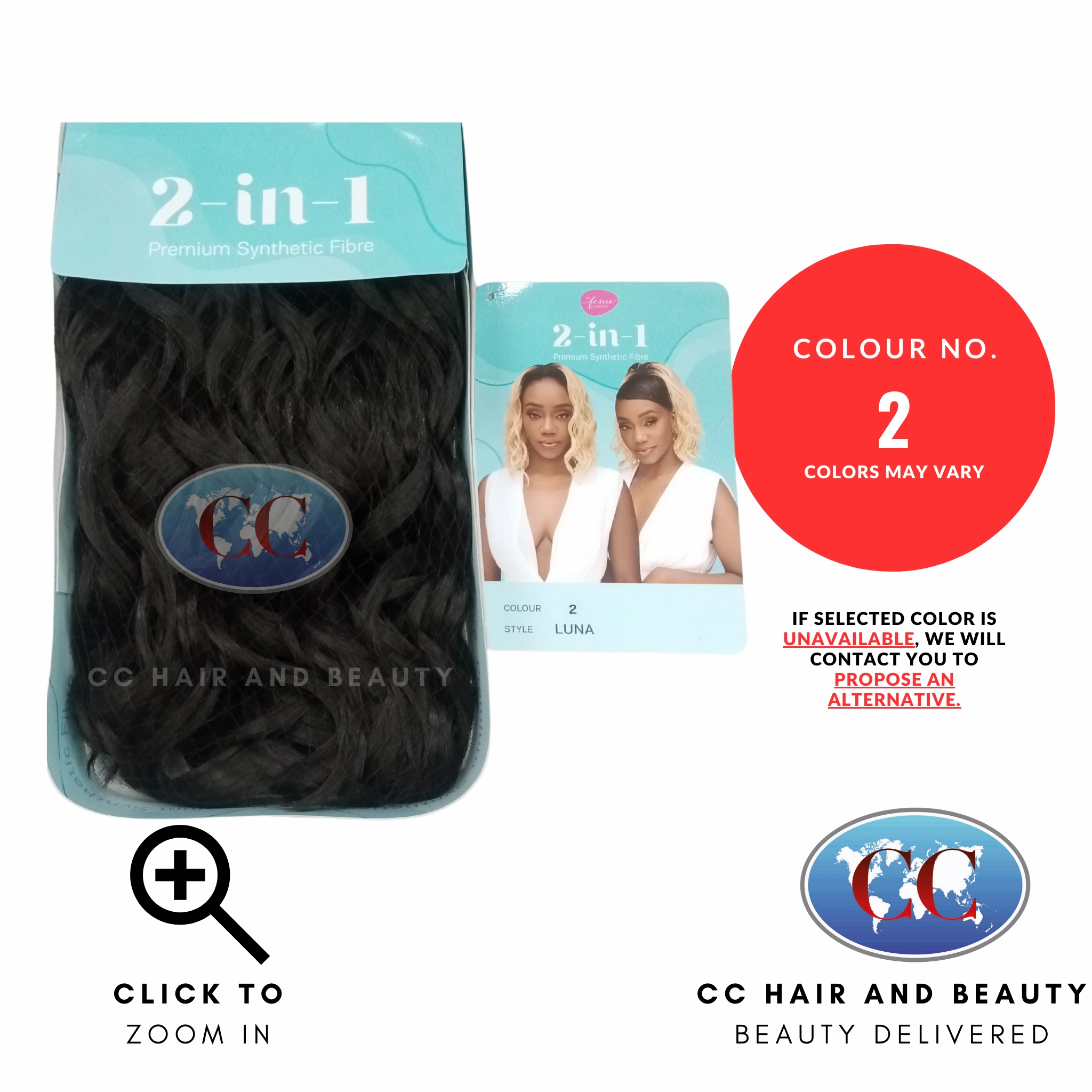 Feme 2-in-1 Synthetic Half Wig and Ponytail - Luna