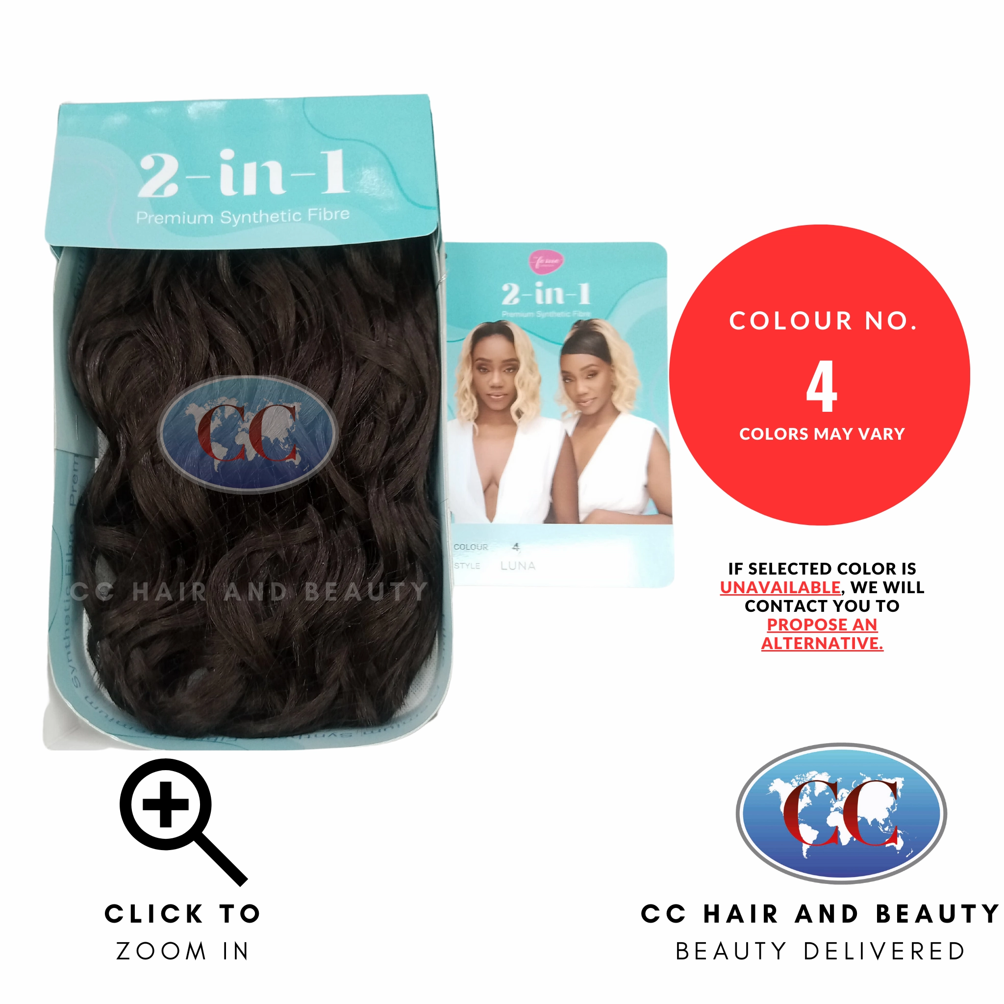 Feme 2-in-1 Synthetic Half Wig and Ponytail - Luna