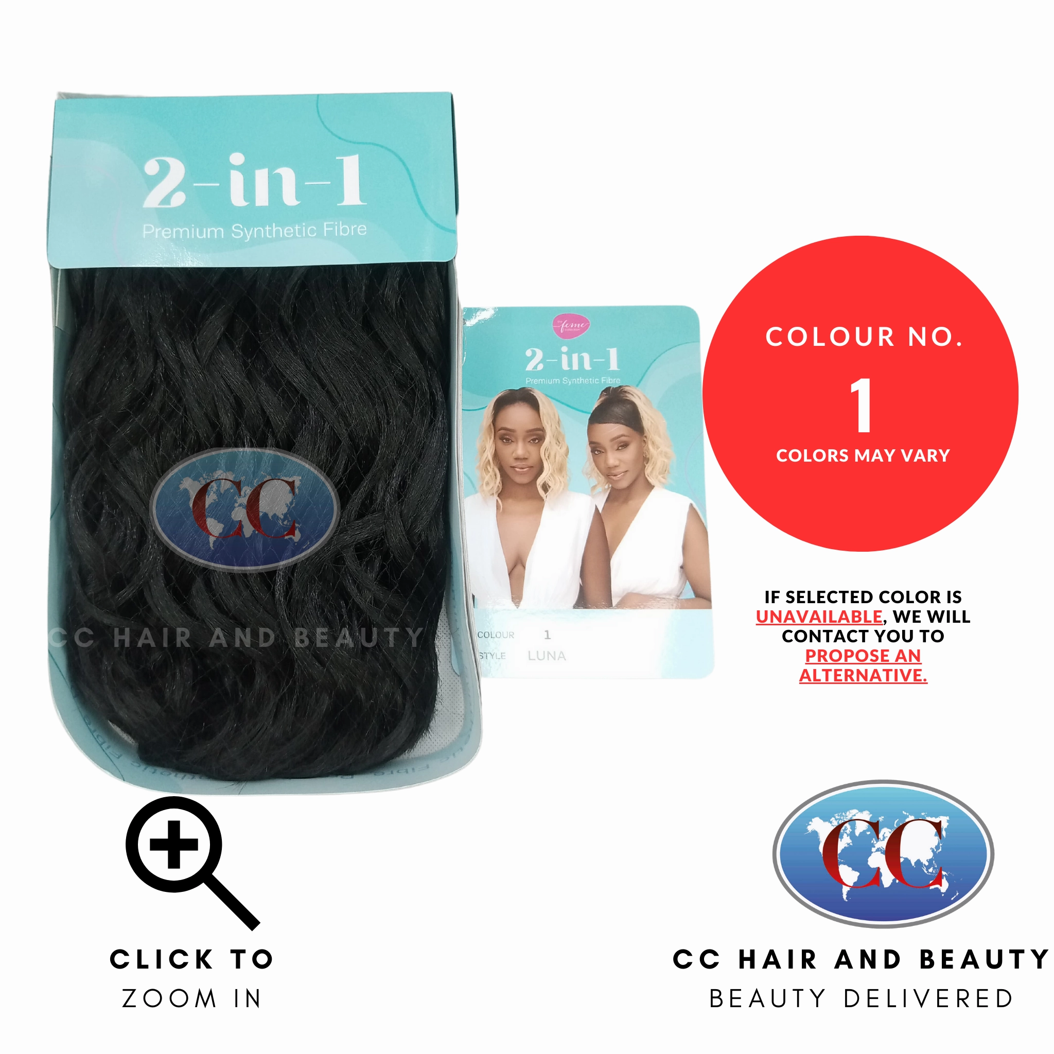 Feme 2-in-1 Synthetic Half Wig and Ponytail - Luna