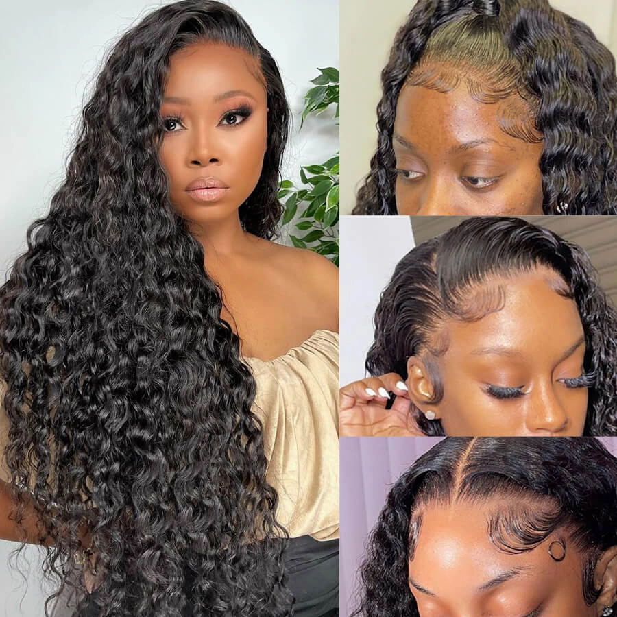 Flash Sale: Buy 180% Density Deep Wave 13*6 HD Lace Wig, Get 4*4 Skunk Stripe Bob Wig For Free