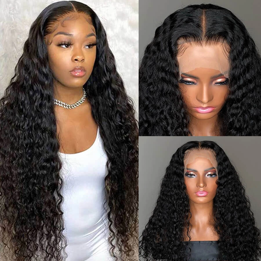 Flash Sale: Buy 180% Density Deep Wave 13*6 HD Lace Wig, Get 4*4 Skunk Stripe Bob Wig For Free