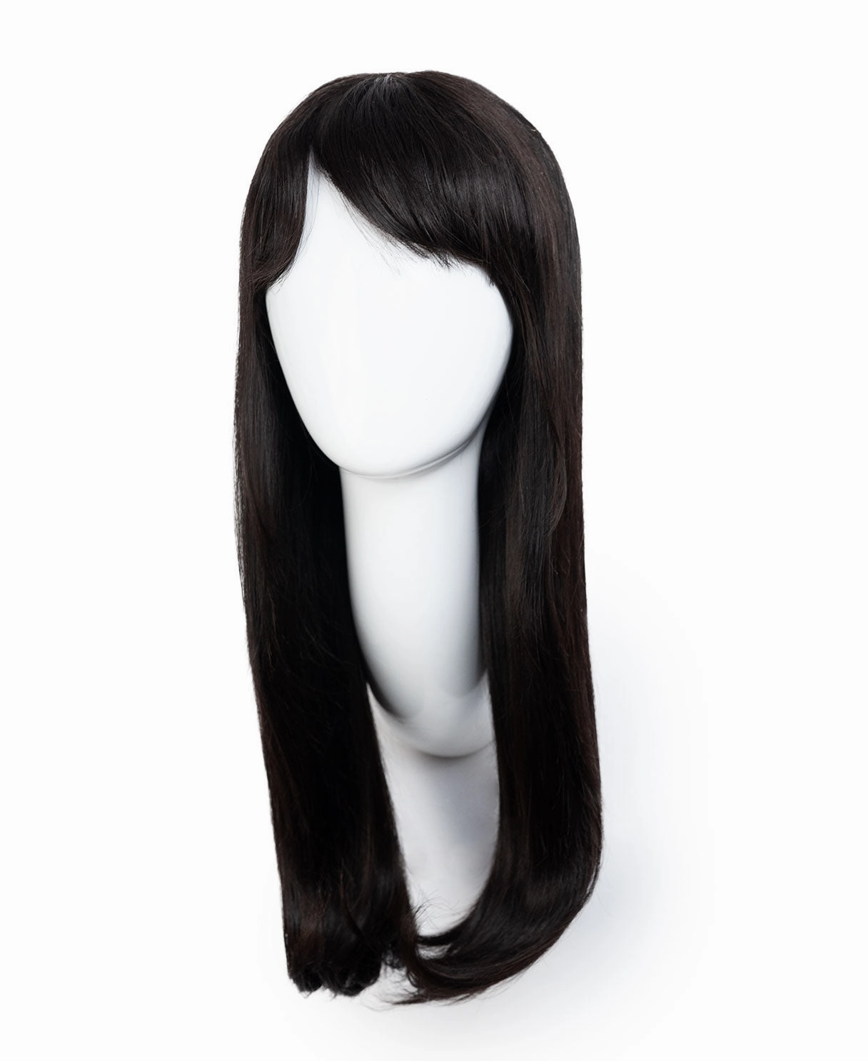flipped ends blowout with fringe human wig - 18" espresso black.