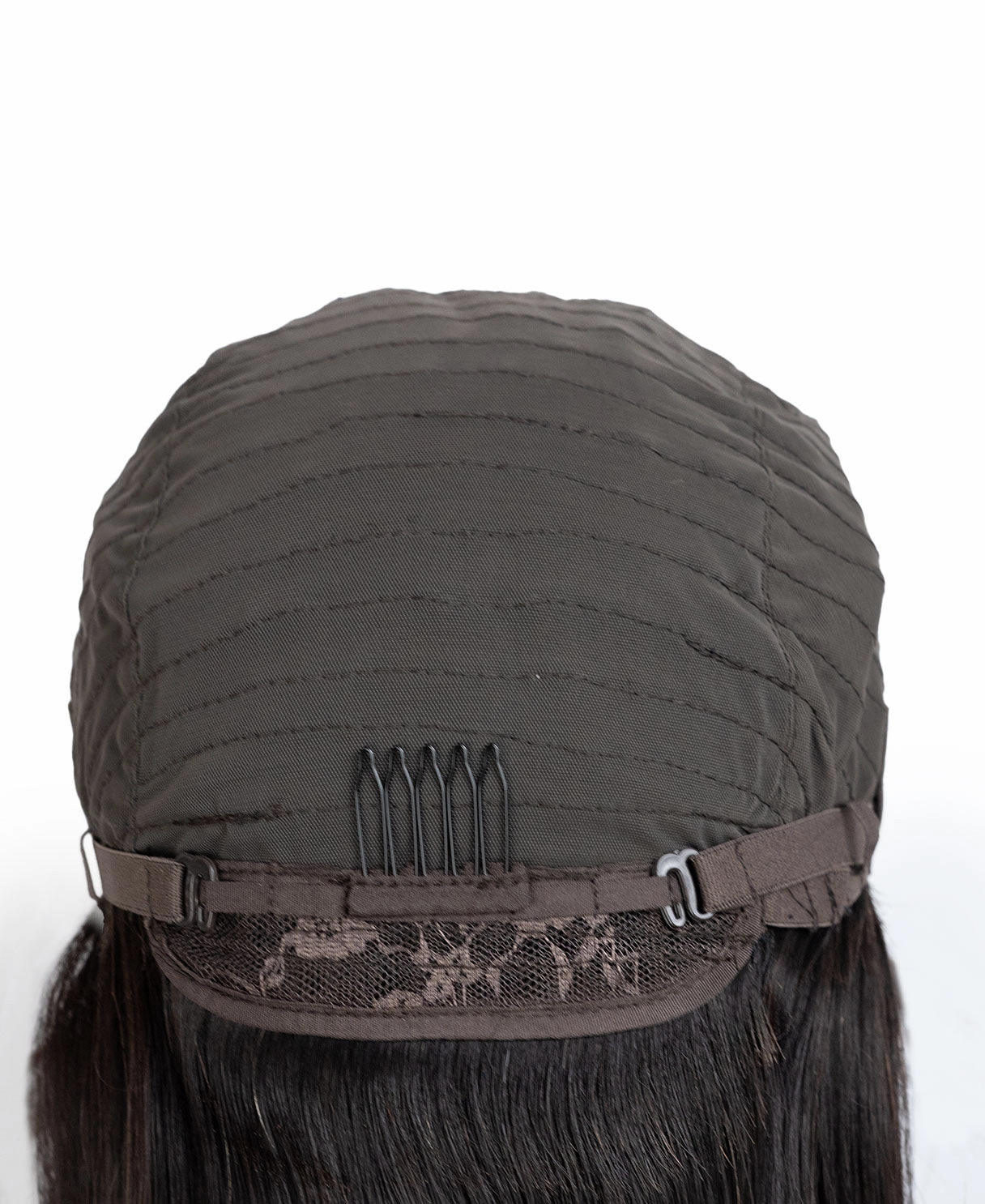 flipped ends blowout with fringe human wig - 18" espresso black.