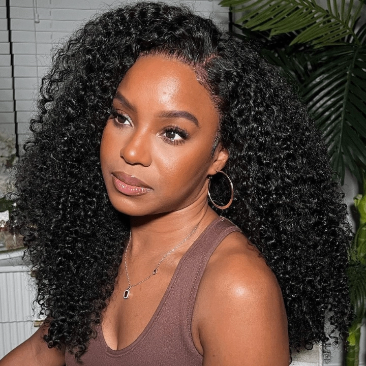 Fluffy Kinky Curly HD Transparent Lace Front Wigs 13x4/6x4 Real Human Hair Wig Pre Plucked Hairline-Geeta Hair