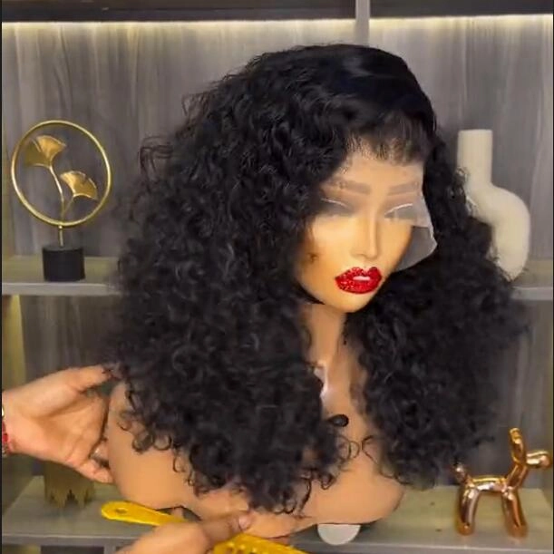 Full 250% Density Glueless Wig Resilient Curly 13x4 Lace Front Bob Wig Curly Human Hair Bob Wigs Pre Plucked